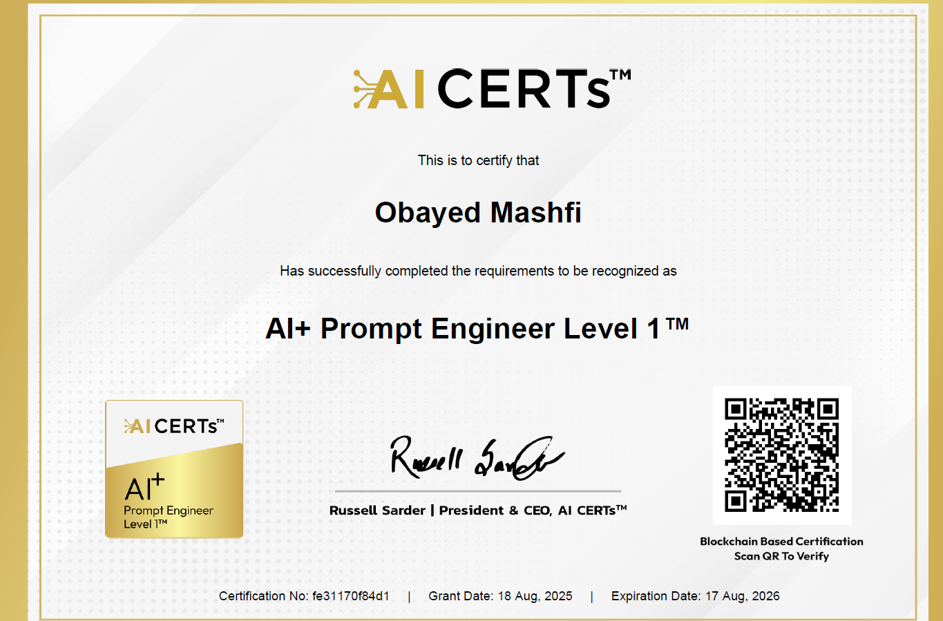 Certified Prompt Engineer